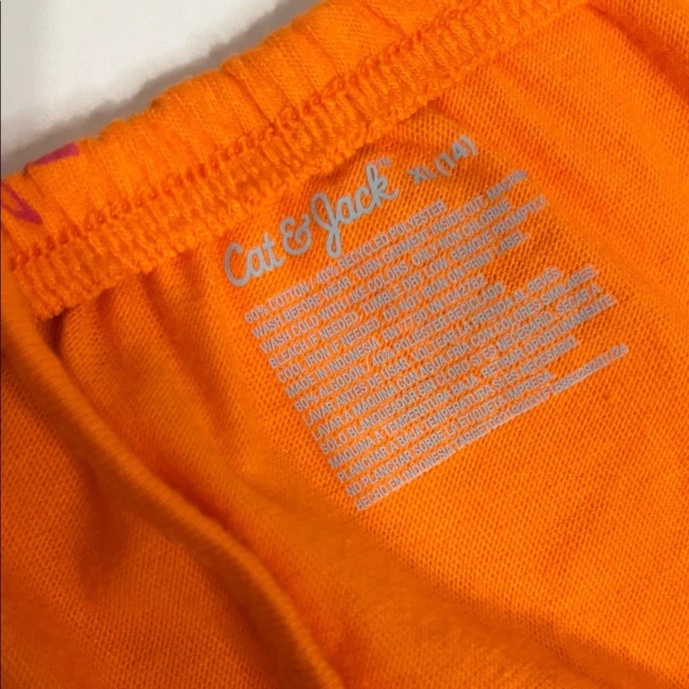 NWT Cat & Jack Orange Romper with Pink Pineapple Print size 14 - Picture 2 of 7